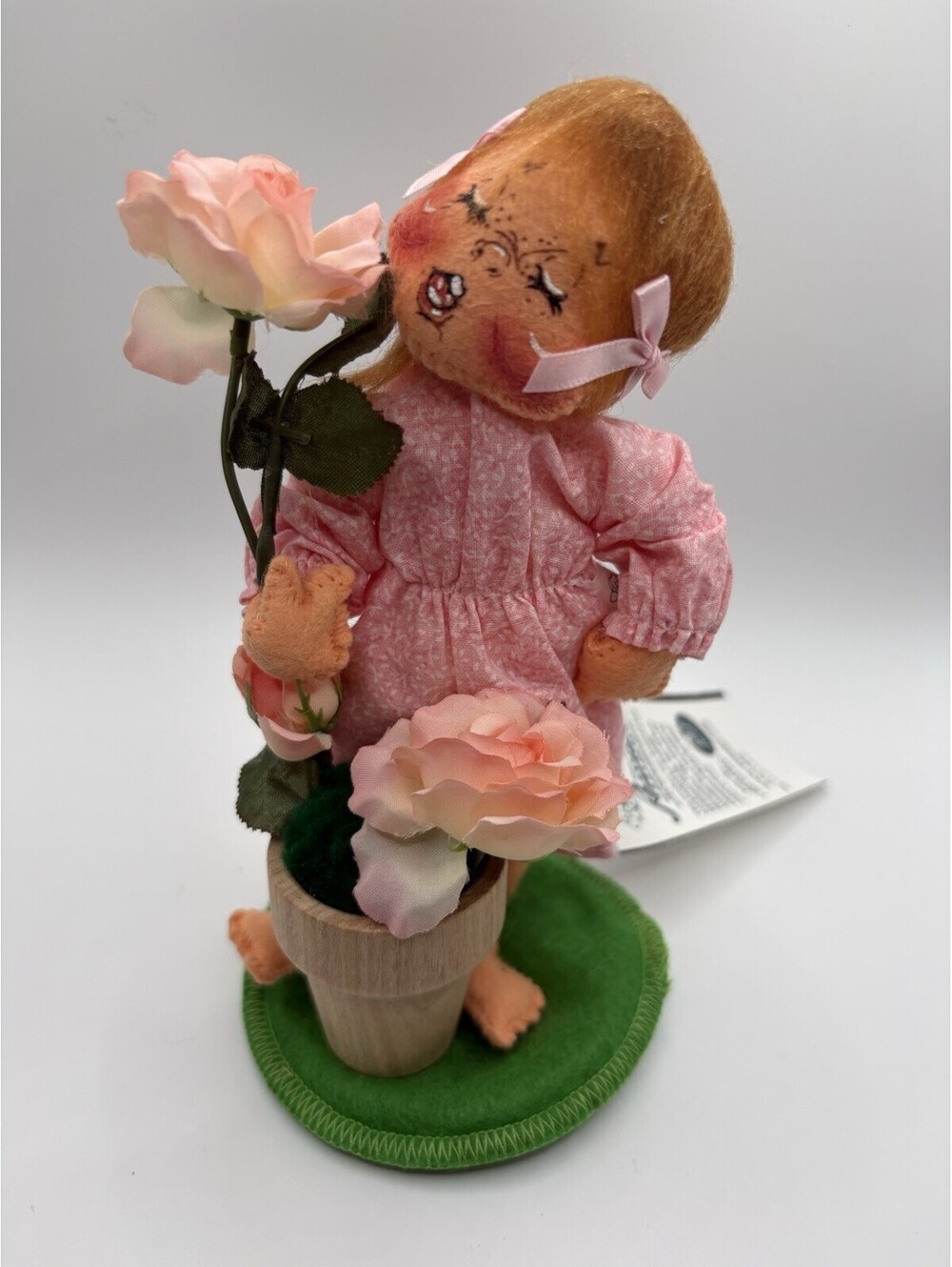 Annalee Mobilitee Dolls 1999-2000 Rosie 7" Wired Doll With Flower Pot With Tags